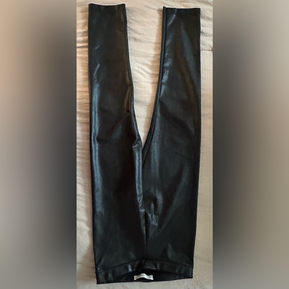 Black Leather leggings for tween